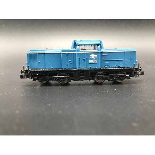 237 - Lima 'N gauge' Locomotive, Tested Runner, Lima 213 V100 Diesel BR Blue D8915  - Loco Good, Box Fair ... 