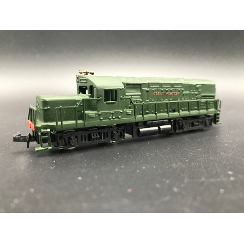 241 - An Alco Century 420 'N gauge' Diesel Locomotive, Great Western, Green, Tested Runner, Single Light -... 