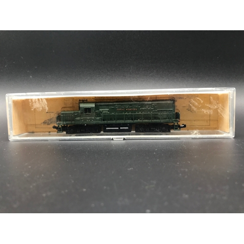 241 - An Alco Century 420 'N gauge' Diesel Locomotive, Great Western, Green, Tested Runner, Single Light -... 