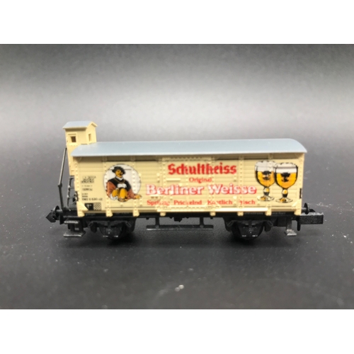 253 - Arnold N Gauge 0156 Berliner Bierwagen 5 Wagon Set, 'Ready-to-roll' - Wagons Good, Box Good (1) 400g