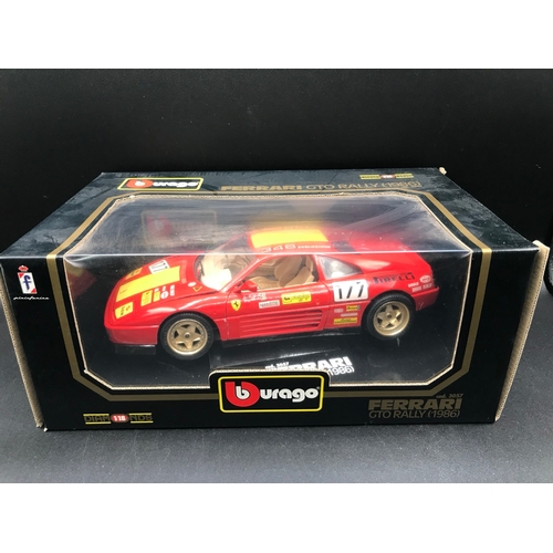 507 - Eight Burago Ferrari 1:18 Die-cast Sports Cars Boxed, includes 250 Testa Rossa (1957), 250 GTO (1962... 