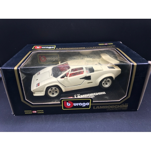 509 - Three Burago 1:18 Die-cast Metal with a Maisto Lamborghini Diablo (1990) box sunlight damage, Each b... 