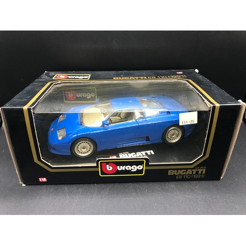 509 - Three Burago 1:18 Die-cast Metal with a Maisto Lamborghini Diablo (1990) box sunlight damage, Each b... 