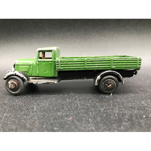 586 - Three Dinky Commercial Vehicles includes 25f Market Gardeners Lorry Type 3 Green body repainted Blac... 