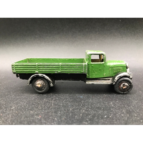 586 - Three Dinky Commercial Vehicles includes 25f Market Gardeners Lorry Type 3 Green body repainted Blac... 