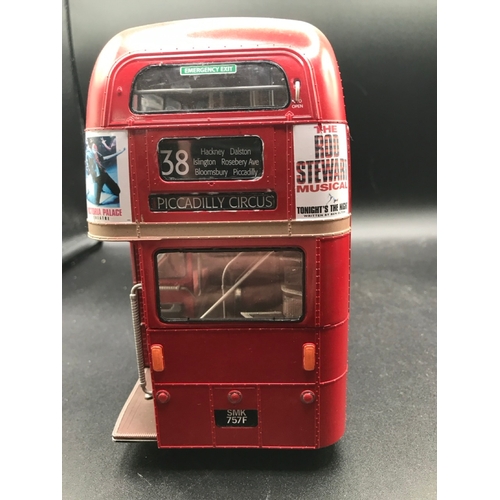 663 - Revell 1:24 Kit-built London Routemaster Double-decker Bus with Glass cabinet, Route 38 Hackney to P... 