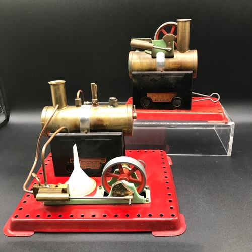 2 - Two Mamod static Steam engines, Mamod SE1 Steam Engine with fittings and Mamod Minor 1 Steam Engine ... 