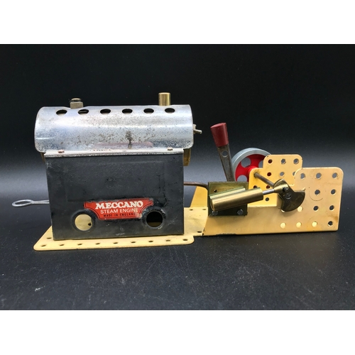 5 - Meccano Horizontal Steam Engine with additional accessories Saw Bench and Stone Wheel grinder, appro... 