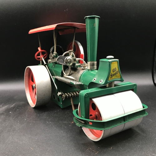 13 - Wilesco Old Smoky Steam Engine in Green with Wilesco Water Cart A38 Boxed, includes accessories as s... 