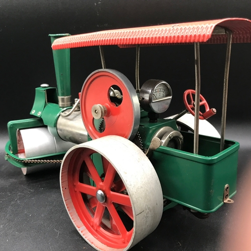 13 - Wilesco Old Smoky Steam Engine in Green with Wilesco Water Cart A38 Boxed, includes accessories as s... 