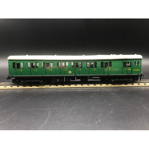 104 - Dublo 3-Rail 3250 EMU motor coach S.65326 Boxed, with S46291 compartment coach and S77511 Guards & c... 