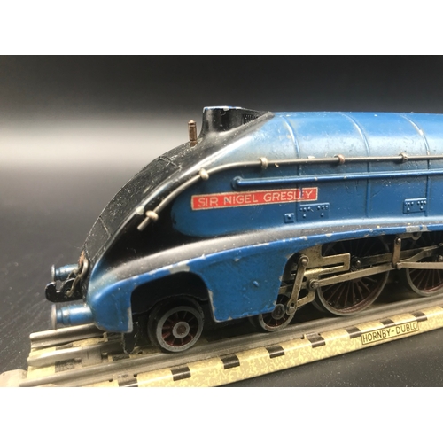 105 - Two Dublo EDL1 3-Rail A4 Locomotives both Tested, Unusual Metallic Silver Blue 4-6-2 Tested Non-Runn... 