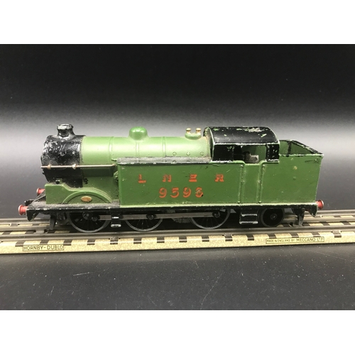 111 - Three Dublo 3-Rail Locomotives, EDL11 Class A4 4-6-2 'Mallard' in BR green No.60022 Tested Non-Runne... 