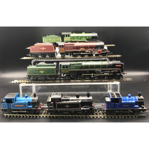 155 - Six 'OO' Triang Steam Locomotives, Tested Runners, R150 4-6-0 LNER Loco and Tender Gloss Green No.85... 