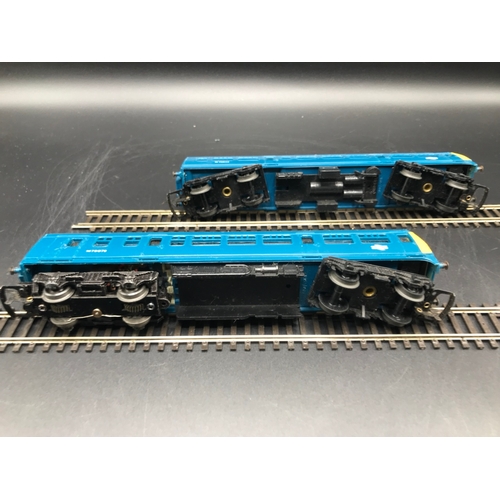 156 - Triang R157/158 DMU M79079/M79632 BR Blue/Yellow Tested Runner (Fair), together with Triang R555/R55... 