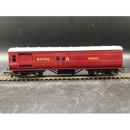 171 - Two 'OO' Triang Royal Mail Wagons plus Two Dublo Coaches, Lima Coach and Triang Table Top 'TT' gauge... 