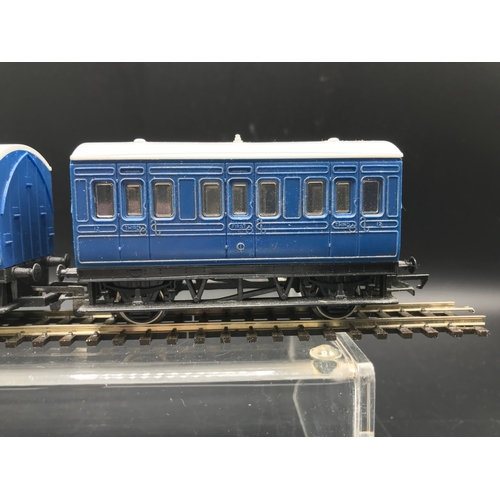 173 - Six 'OO' Hornby Blue 4 Wheel Passenger Carriages 'First/Third' (Made in Britain & China) Varying sha... 