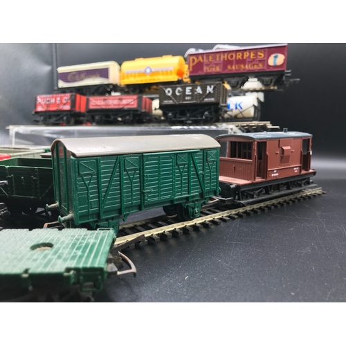 176 - 27 'OO' mixed Rolling-stock by Hornby, Triang, Mainline, includes Hornby Palenthorpes Pork Sausages ... 