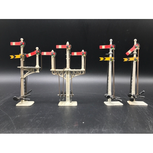 300 - Seven 'OO' Semaphore Railway Signals, includes four Crescent, two Hornby Meccano and incomplete Tria... 