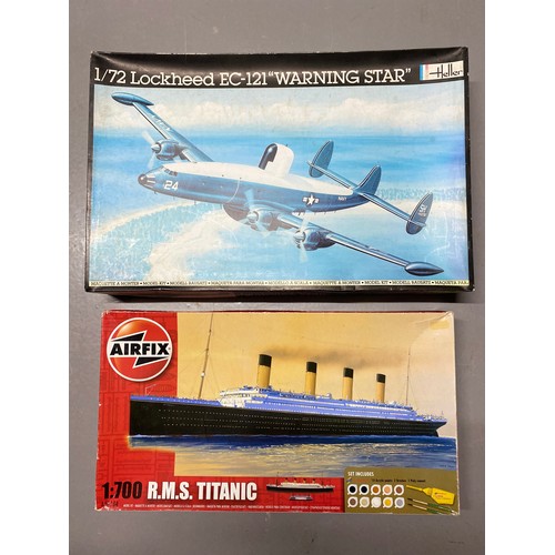 676 - 25 boxed and unbuilt kits, including. Revel, Airfix, Heller & Matchbox. Kits G/boxes P/G. 5400g (25)... 