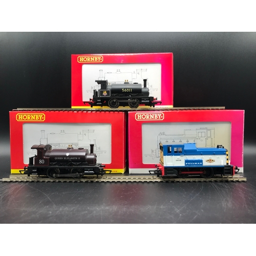 190 - Three Boxed Hornby 0-4-0 Saddle-back Pugs, each Tested Runners, includes R3292 BR Black 0-4-0 (Hornb... 