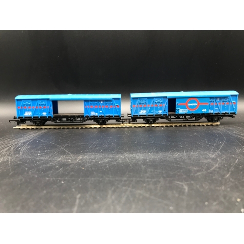 192 - Two Car Transporters and Two Hornby R741 Transfesa Ferry Wagons, one missing doors (Fair), Lima Leyl... 