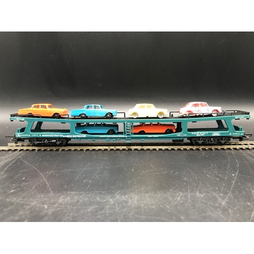 192 - Two Car Transporters and Two Hornby R741 Transfesa Ferry Wagons, one missing doors (Fair), Lima Leyl... 