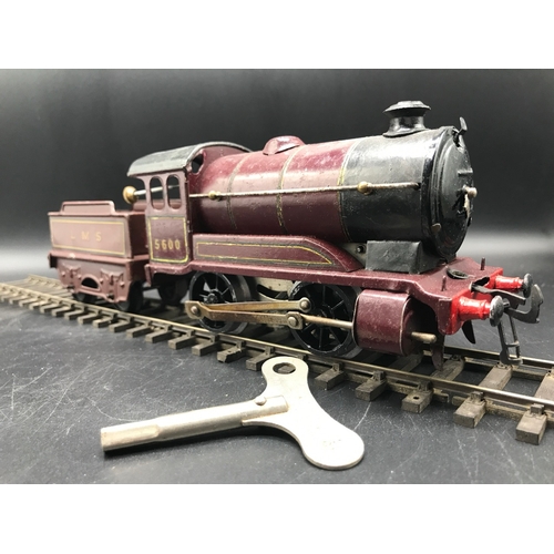 35 - Hornby Meccano 0 Gauge 0-4-0 Type 501 Loco & Tender LMS Maroon No.5600 with key, Loco with Box (Fair... 