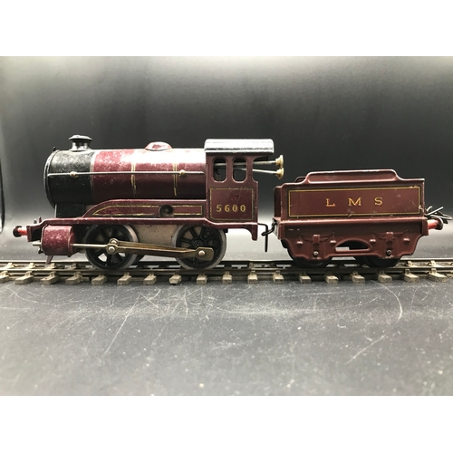 35 - Hornby Meccano 0 Gauge 0-4-0 Type 501 Loco & Tender LMS Maroon No.5600 with key, Loco with Box (Fair... 