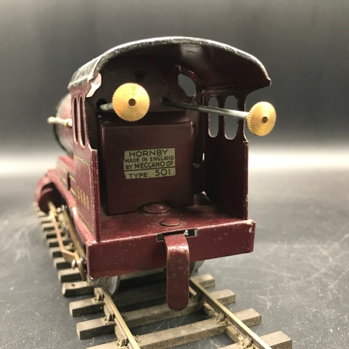 35 - Hornby Meccano 0 Gauge 0-4-0 Type 501 Loco & Tender LMS Maroon No.5600 with key, Loco with Box (Fair... 