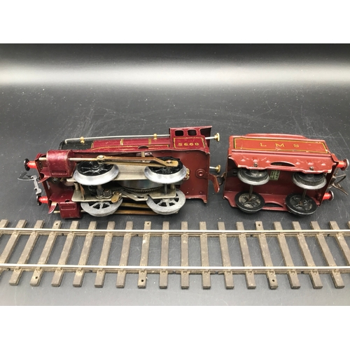 35 - Hornby Meccano 0 Gauge 0-4-0 Type 501 Loco & Tender LMS Maroon No.5600 with key, Loco with Box (Fair... 