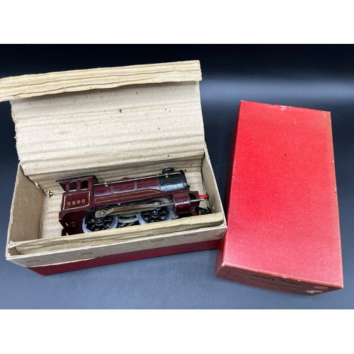 35 - Hornby Meccano 0 Gauge 0-4-0 Type 501 Loco & Tender LMS Maroon No.5600 with key, Loco with Box (Fair... 