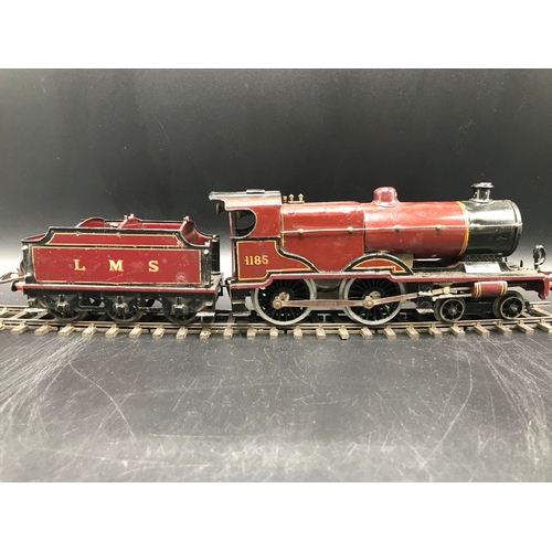 36 - Hornby O Gauge Clockwork LMS 1185 4-4-0 and tender with key - Fair (1) 1000g