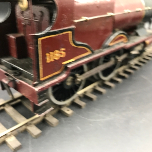 36 - Hornby O Gauge Clockwork LMS 1185 4-4-0 and tender with key - Fair (1) 1000g