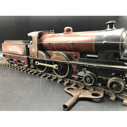 31 - Bassett Lowke London & Northampton O Gauge Clockwork 'Duke of York' LMS 1927 4-4-0 and tender in Bro... 