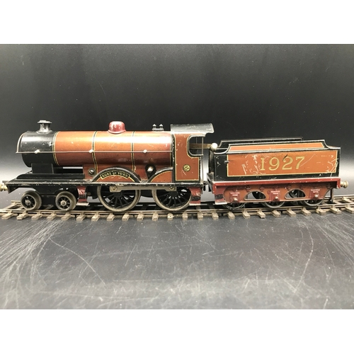 31 - Bassett Lowke London & Northampton O Gauge Clockwork 'Duke of York' LMS 1927 4-4-0 and tender in Bro... 