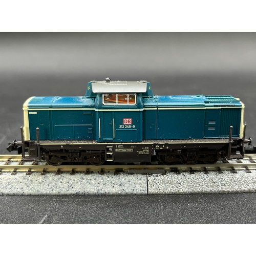 259 - N gauge, Fleischmann 87231 Class V212 248-9 of the DB (DCC fitted), Tested Runner on DC, Case - Loco... 