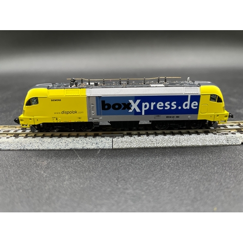 263 - N gauge, HobbyTrain Siemens Dispolok ES64 Electric Locomotive BoxXpress.de livery, Tested Runner, Li... 