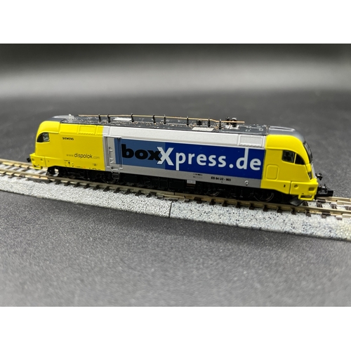 263 - N gauge, HobbyTrain Siemens Dispolok ES64 Electric Locomotive BoxXpress.de livery, Tested Runner, Li... 