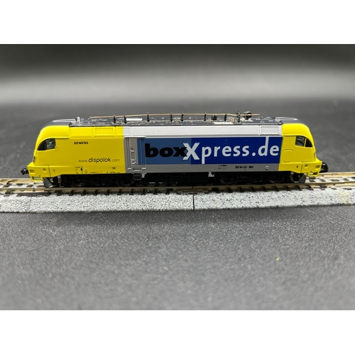 263 - N gauge, HobbyTrain Siemens Dispolok ES64 Electric Locomotive BoxXpress.de livery, Tested Runner, Li... 