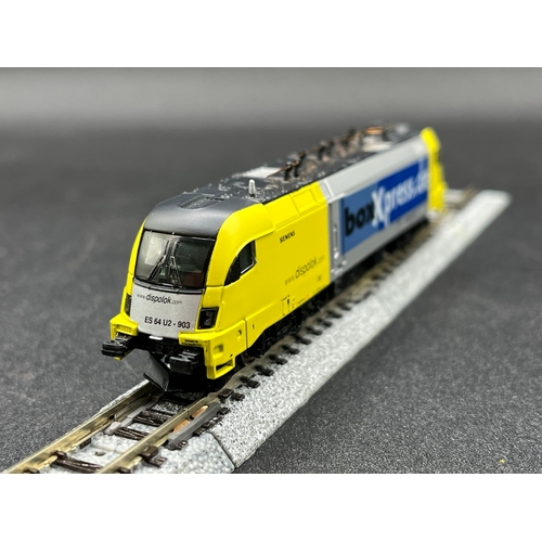 263 - N gauge, HobbyTrain Siemens Dispolok ES64 Electric Locomotive BoxXpress.de livery, Tested Runner, Li... 