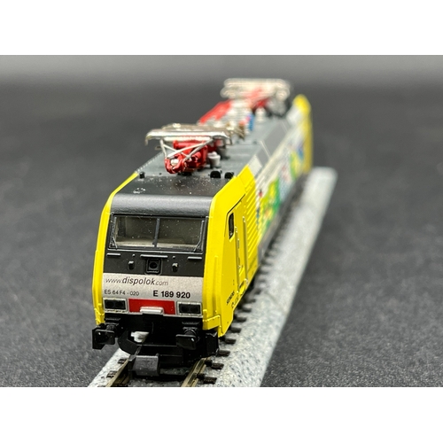 264 - N gauge, Minitrix 12574 N Electric Locomotive E-LOK E 189.920 EP.V 64 Siemens DB, Tested Runner, Lig... 