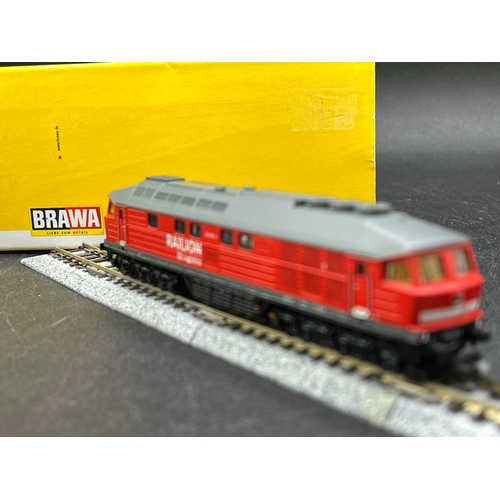 266 - N gauge, Brawa 61004 BR 232 675-9 Epoche V Diesel Loco, Tested Runner, Lights, Original Box (Good) -... 