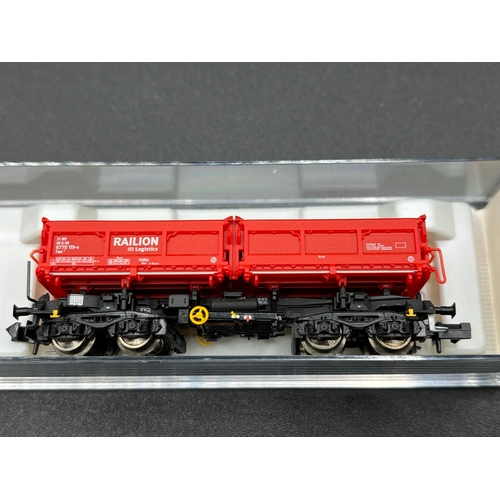 267 - N gauge train of five 'Railion' Rolling-stock wagons from Fleischmann and Electrotren, 'Ready to rol... 