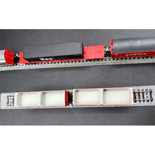 267 - N gauge train of five 'Railion' Rolling-stock wagons from Fleischmann and Electrotren, 'Ready to rol... 