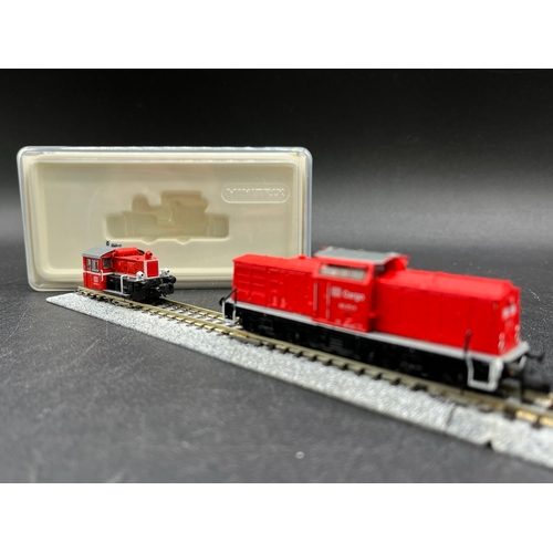 272 - Two N gauge locomotives, Brawa Diesel Locomotive BR 204 274-5 DB Cargo Bo-Bo (Fair) unboxed and Mini... 