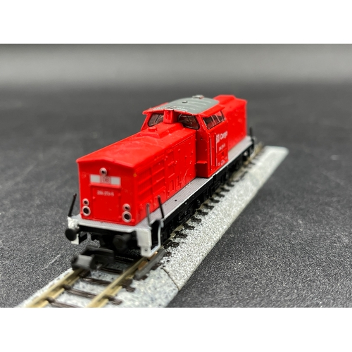 272 - Two N gauge locomotives, Brawa Diesel Locomotive BR 204 274-5 DB Cargo Bo-Bo (Fair) unboxed and Mini... 