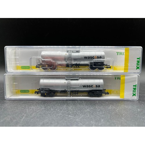 277 - Sixteen 'N' Gauge Wagons from Fleischmann, Roco, Arnold, Trix (some incorrect boxes, one without lid... 