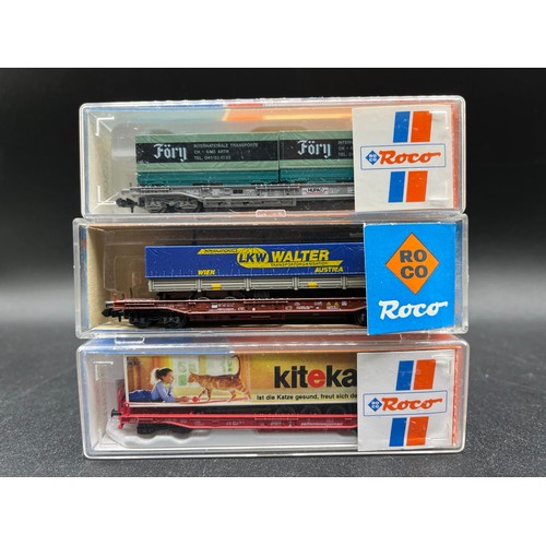 277 - Sixteen 'N' Gauge Wagons from Fleischmann, Roco, Arnold, Trix (some incorrect boxes, one without lid... 