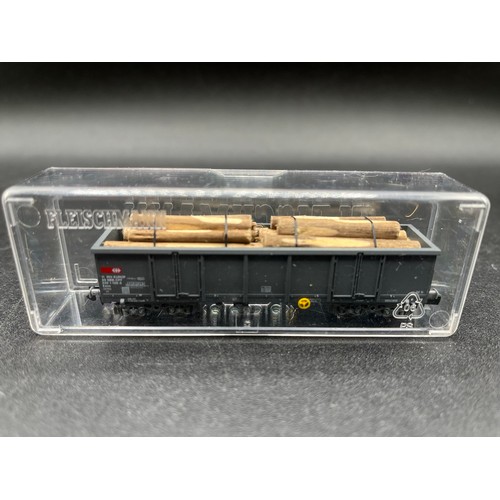 277 - Sixteen 'N' Gauge Wagons from Fleischmann, Roco, Arnold, Trix (some incorrect boxes, one without lid... 